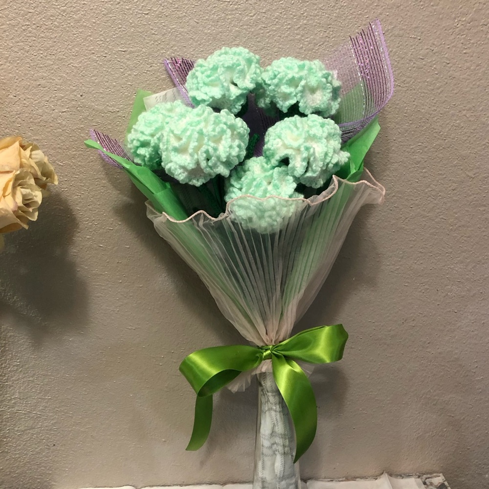 Crochet Carnations Bouquet